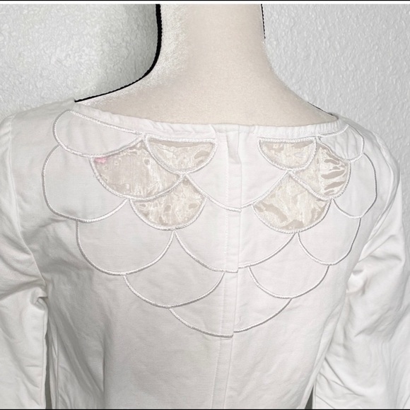 LILLY PULITZER WHITE COTTON DRESS WITH MESH CUTOUTS SZ 4 - Picture 2 of 10